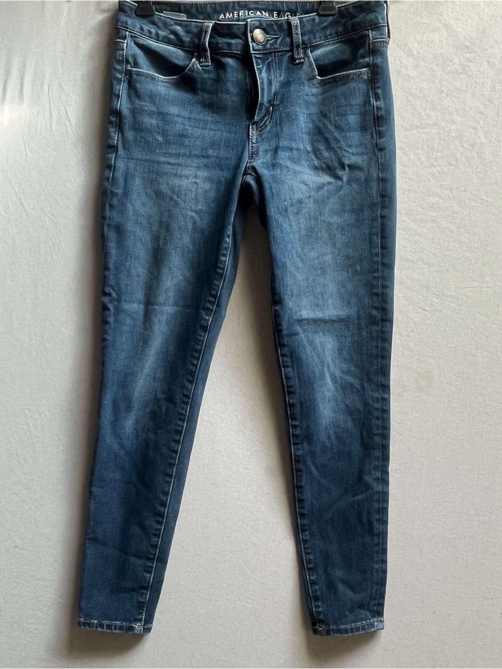 American Eagle Women's Blue Skinny Jeans Stretch Denim Slim Fit Size 4